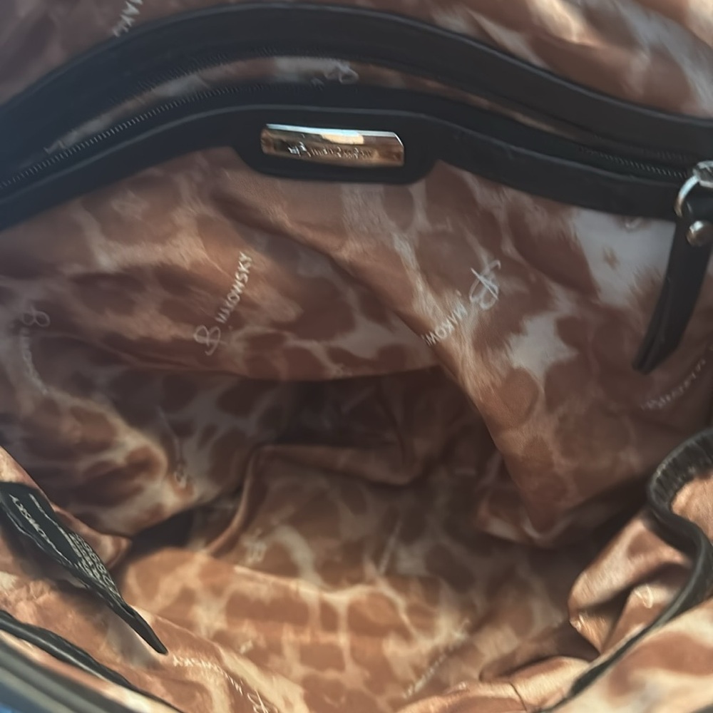 B Makowsky Black Leather Backpack - Picture 2 of 2